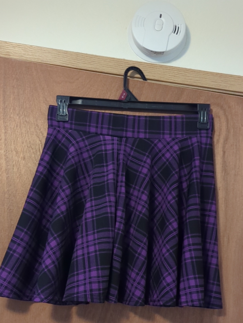 Women's Purple Plaid Circle Skirt - Skater Style